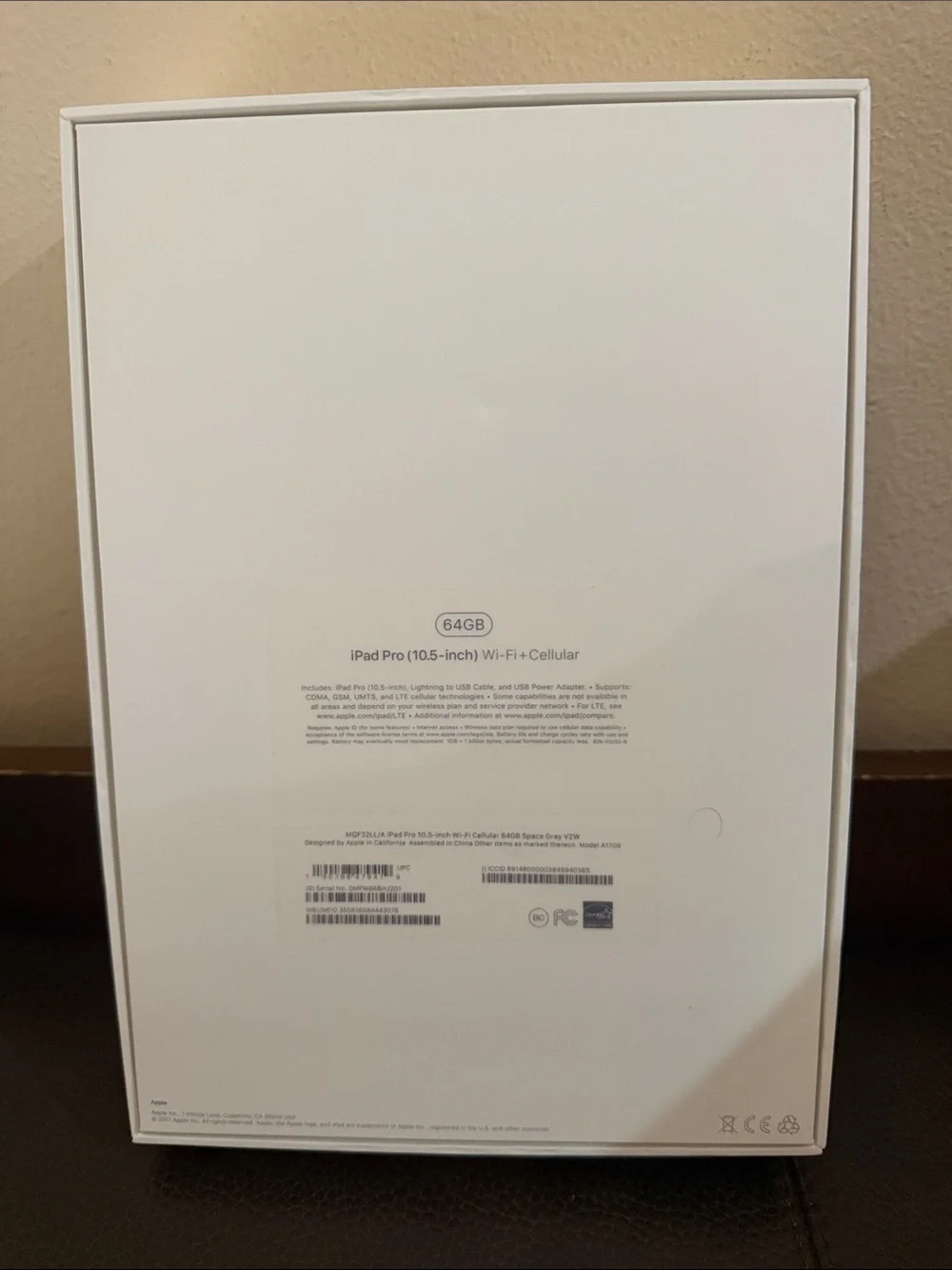 Apple iPad Pro 10.5 Inch Box Only - *NO iPad* - Includes USB Power Adapter